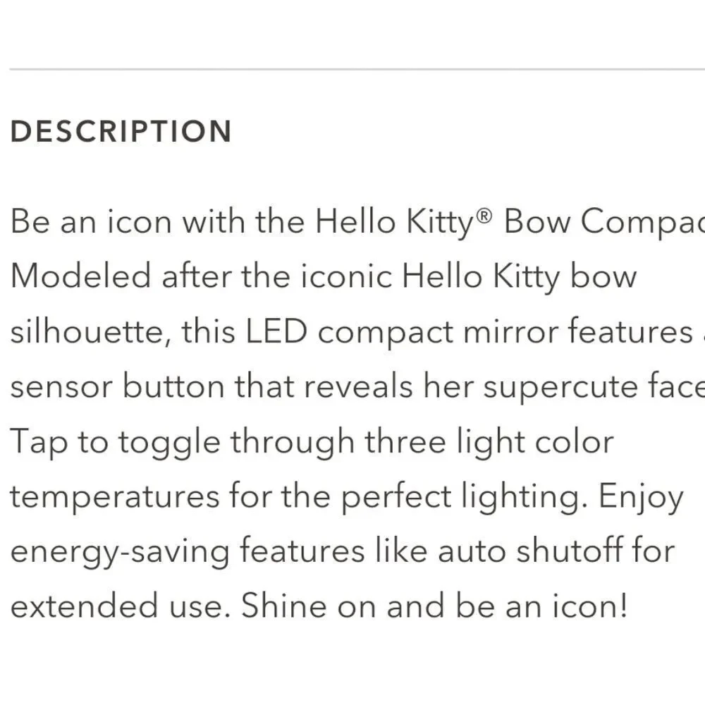 Impressions X Hello Kitty Bow LED Compact Mirror- Small